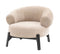 Aspen Curved Fabric Armchair - Stone