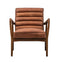 Dakota Brown Leather Wooden Framed Armchair