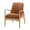 Charlton Brown Leather Oak Framed Armchair