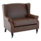 Balham Wide Faux Leather Winged Armchair