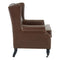 Balham Wide Faux Leather Winged Armchair