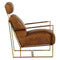 Brogan Industrial Style Tan Leather Lounge Chair