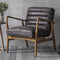 Dakota Black Leather Wooden Framed Armchair