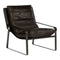 Dexter Industrial Style Dark Brown Leather Lounge Chair