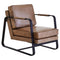 Irving Industrial Style Buffalo Light Brown Leather Armchair