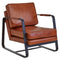 Irving Industrial Style Tan Buffalo Leather Armchair