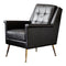 Neyland Black Leather Armchair