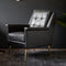 Neyland Black Leather Armchair