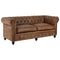 Ashby Brown Buffalo Leather Chesterfield Sofa