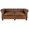 Ashby Brown Buffalo Leather Chesterfield Sofa