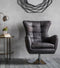 Hamilton Black Leather Swivel Armchair