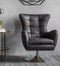 Hamilton Black Leather Swivel Armchair