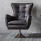 Hamilton Black Leather Swivel Armchair