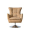 Hamilton Tan Brown Leather Swivel Armchair