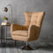 Hamilton Tan Brown Leather Swivel Armchair