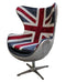 Aviator Aluminium Egg Chair - Union Jack Velvet